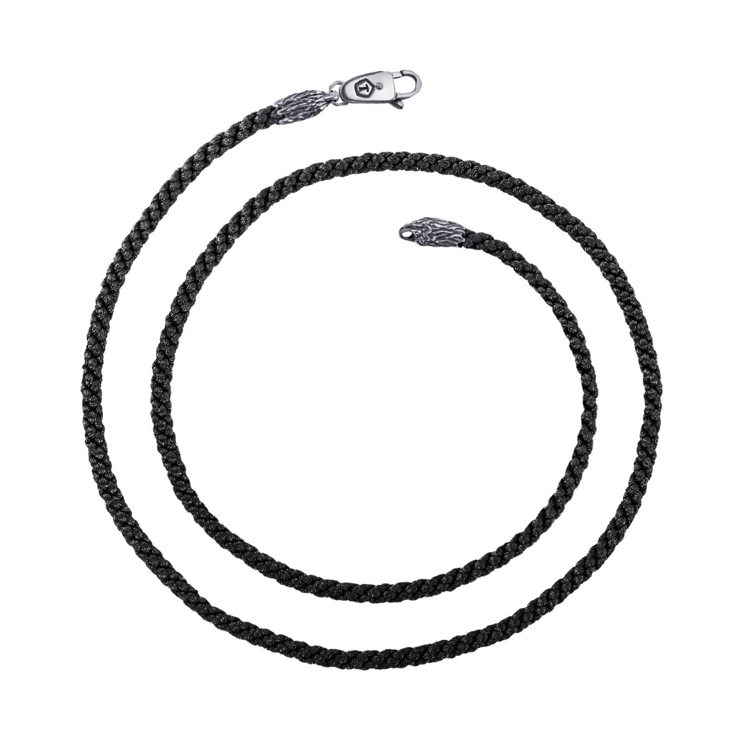 Шнурок,Гайтана,Серебро,Текстиль,с вставкой Серебряная вставка Серебряный цвета,с замком Карабинный,РОССИЯ