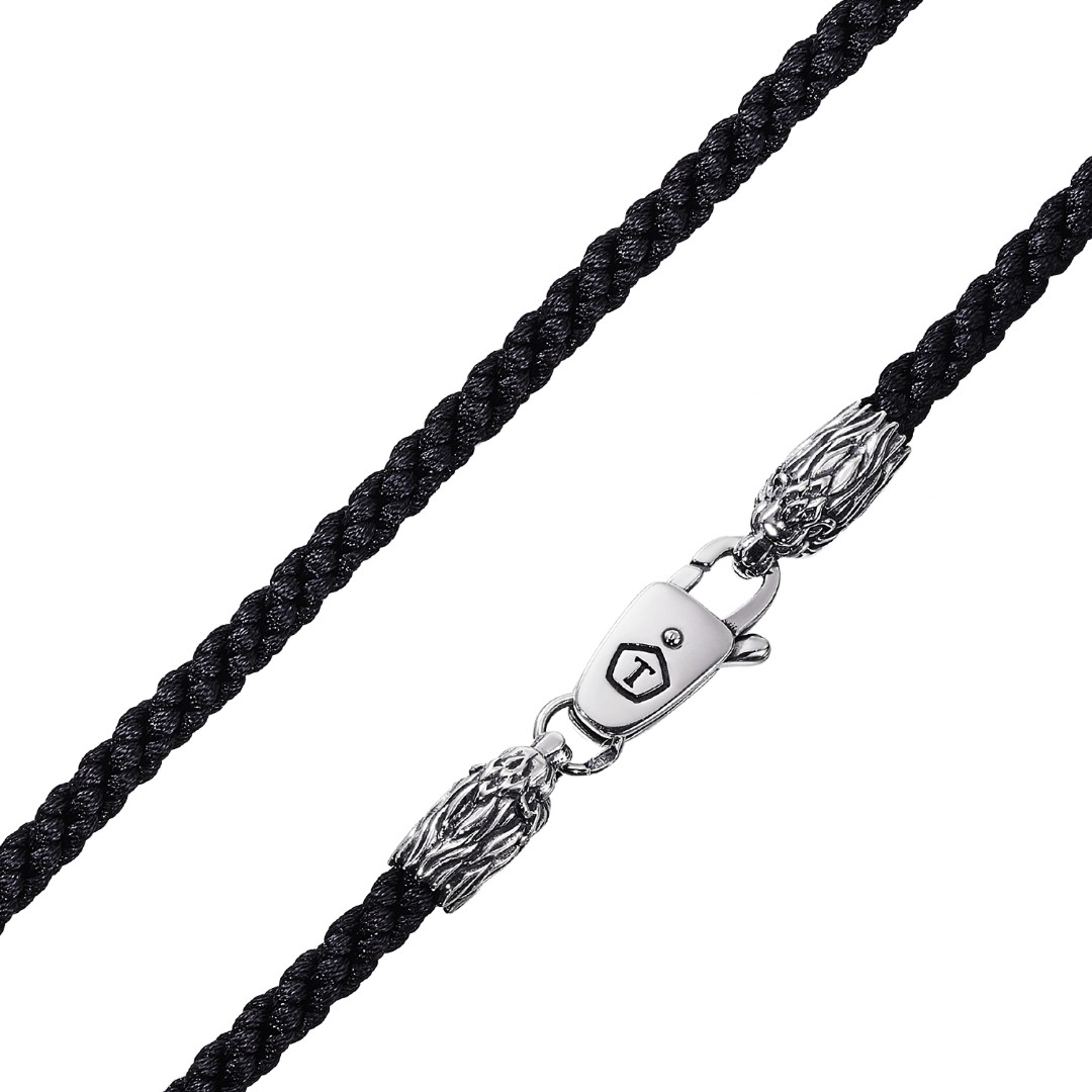 Шнурок,Гайтана,Серебро,Текстиль,с вставкой Серебряная вставка Серебряный цвета,с замком Карабинный,РОССИЯ