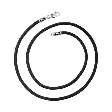 Ювелирный шнурок Гайтан черный, Паракорд, Нейлон 4 мм с серебряным замком 