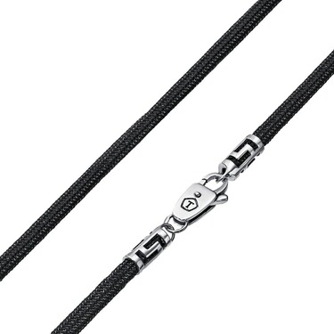 Ювелирный шнурок Гайтан черный, Паракорд, Нейлон 4 мм с серебряным замком 