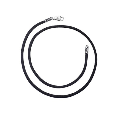 Ювелирный шнурок Гайтан черный, Паракорд, Нейлон 4 мм с серебряным замком 