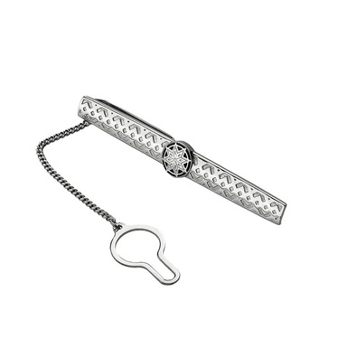 Серебряный зажим для галстука с покрытием эмалью