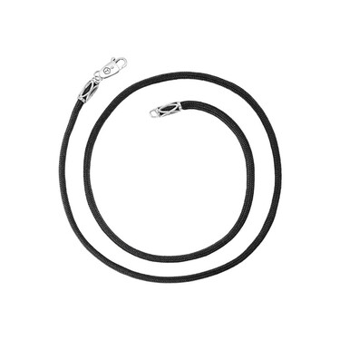 Ювелирный шнурок Гайтан черный, Паракорд, Нейлон 4 мм с серебряным замком 