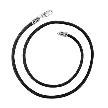 Ювелирный шнурок Гайтан черный, Паракорд, Нейлон 4 мм с серебряным замком 