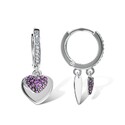 Серьги,Серьги Хаггис,Серебро,с вставкой Фианит,Наноаметист,с замком Кольцо,Конго,РОССИЯ