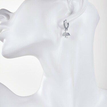 Серебряные серьги Кольца / Конго / Круглые / Хаггисы с подвесками 