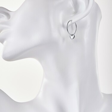 Серебряные классические серьги Кольца / Конго / Круглые  с подвесками 