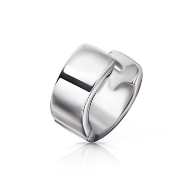 Серебряная моно серьга колечко, диаметр 7мм, в родии