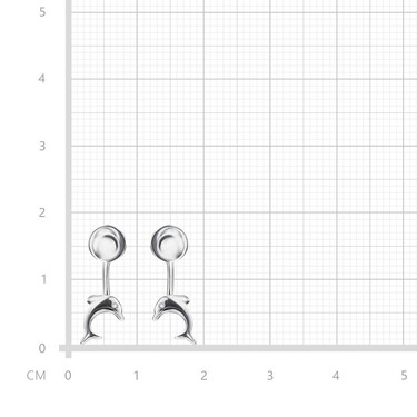 Серебряные серьги Пусеты / Гвоздики / Дельфин, родий