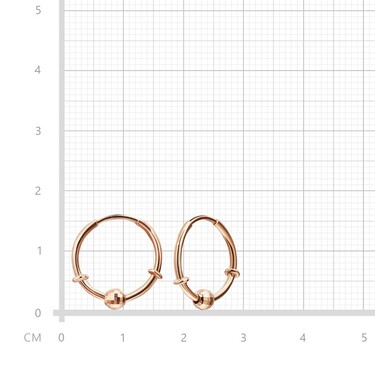 Серебряные классические гладкие серьги Кольца / Конго / Круглые с подвижным шариком, позолот, 1,5 см