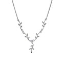 Цепочка на шею,Колье,Серебро,с вставкой Фианит Белая цвета,с замком Карабинный,РОССИЯ