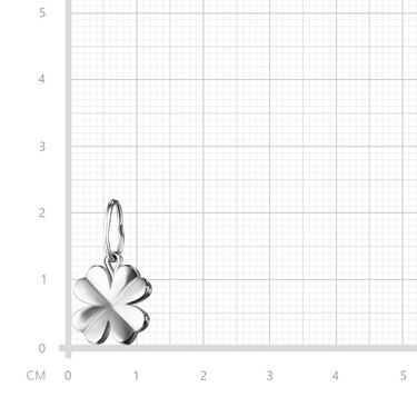 Серебряная подвеска Клевер / Четырехлистник, родий