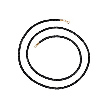 Кожанный ювелирный шнурок с золотым замком