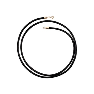 Кожанный ювелирный шнурок с золотым замком