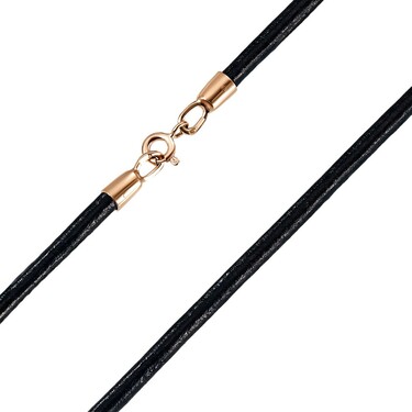Кожанный ювелирный шнурок с золотым замком