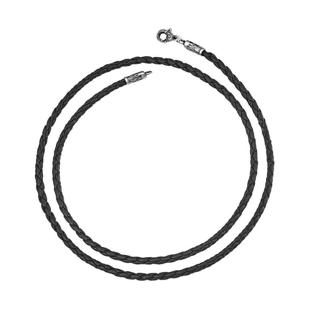 Шнурок,Гайтана,Серебро,Экокожа,с вставкой Без вставок,с замком Карабинный,РОССИЯ