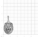 Серебряная подвеска оксидированая, Лев Подвеска,Кулон,Талисман,Амулет,Оберег,Тотем,Серебро,с вставкой Без вставок,РОССИЯ