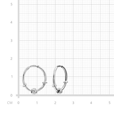Серебряные классические гладкие серьги Кольца / Конго / Круглые  с подвижным шариком, родий, 1,5 см