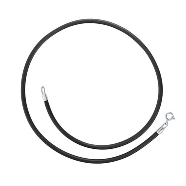 Ювелирный шнурок Гайтан черный, Силикон 3 мм с серебряным замком, Родирование