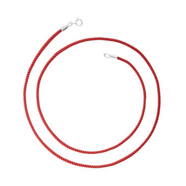 Ювелирный шнурок Гайтан красный, Текстиль 2 мм с серебряным замком, Родирование