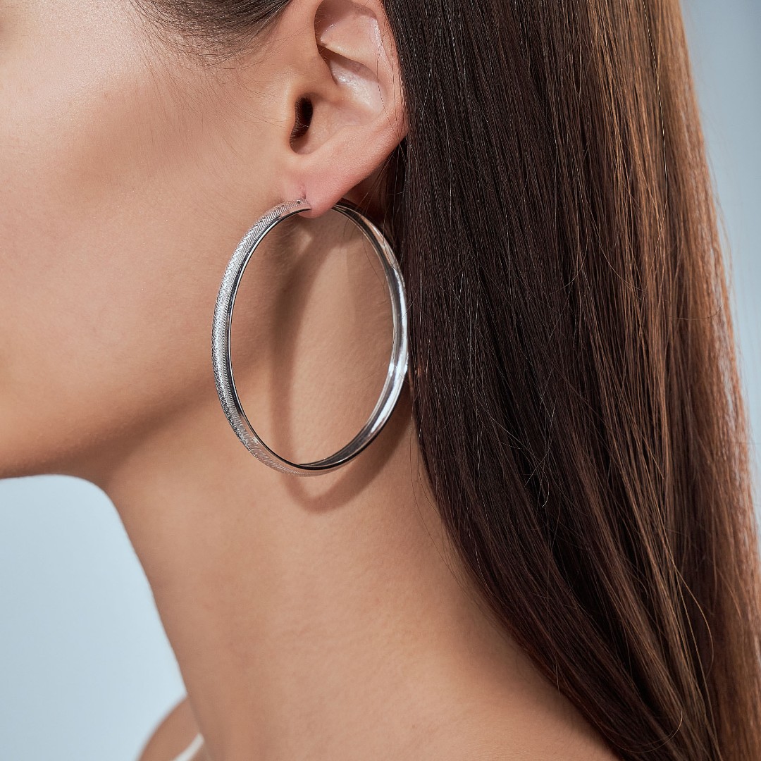 Серьги,Серебро,с вставкой Без вставок,с замком Кольцо,Конго,РОССИЯ