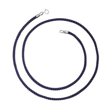 Ювелирный шнурок Гайтан синий, Текстиль 3 мм с серебряным замком, Родирование
