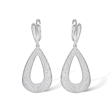 Серебряные серьги с эмалью, родий