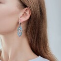 Серебряные серьги с эмалью, родий Серьги,Серебро,с вставкой Эмаль,с замком Скоба,РОССИЯ