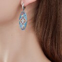 Серебряные серьги с эмалью, родий Серьги,Серебро,с вставкой Эмаль,с замком Скоба,РОССИЯ
