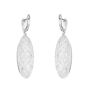 Серебряные серьги с эмалью, родий