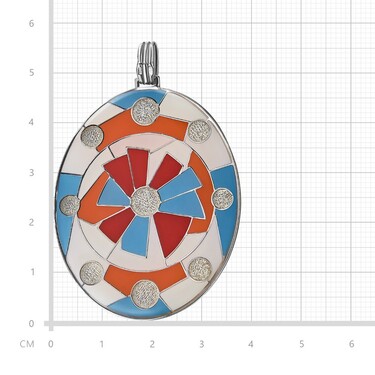 Серебряная подвеска с эмалью, родий