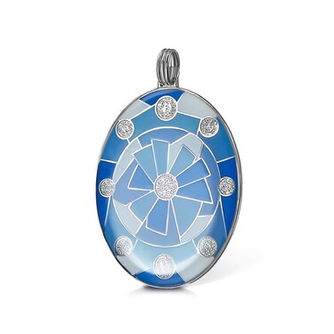 Серебряная подвеска с эмалью, родий