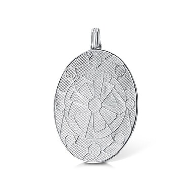 Серебряная подвеска с эмалью, родий