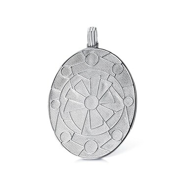 Серебряная подвеска с эмалью, родий