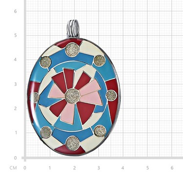 Серебряная подвеска с эмалью, родий
