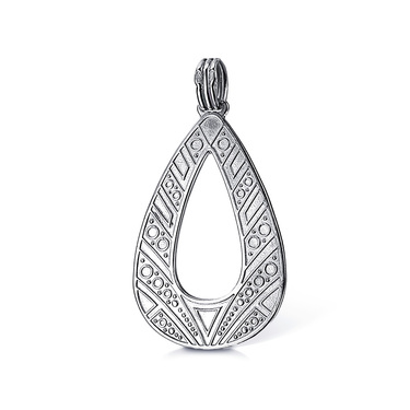 Серебряная подвеска с эмалью, родий