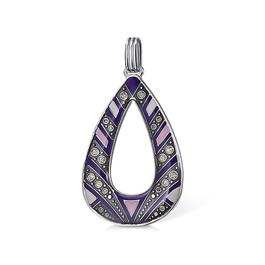 Серебряная подвеска с эмалью, родий