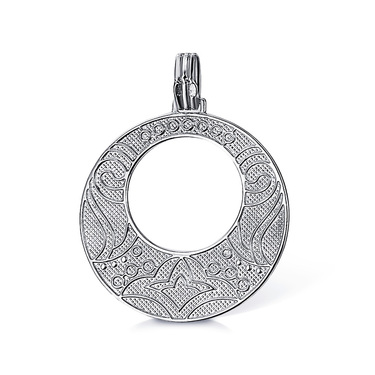 Серебряная подвеска с эмалью, родий