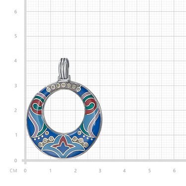 Серебряная подвеска с эмалью, родий