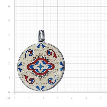 Серебряная подвеска с эмалью, родий