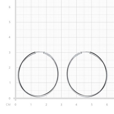 Серебряные классические гладкие серьги Кольца / Конго / Круглые, диаметр 3 см