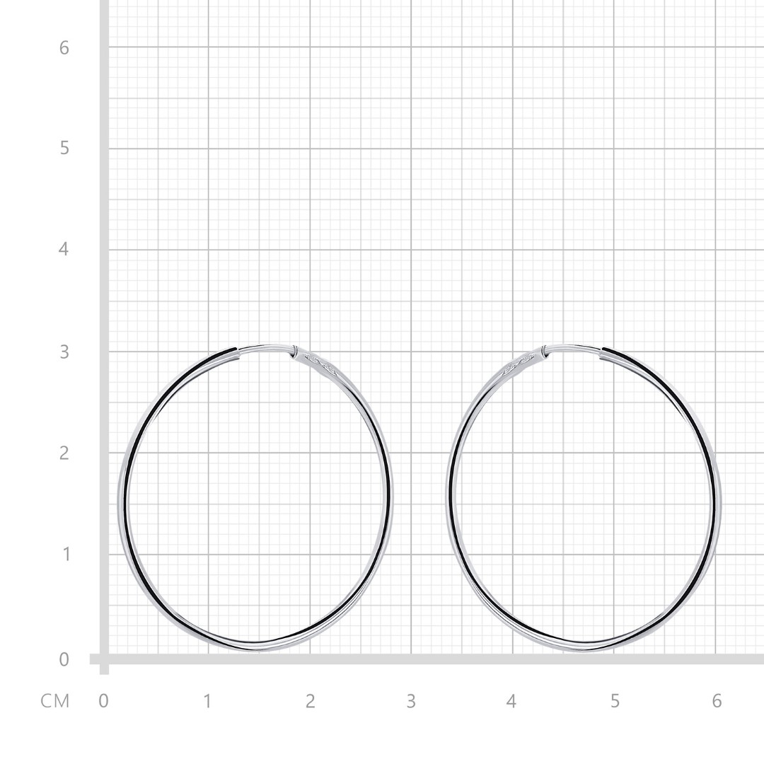 Серьги,Серебро,с вставкой Без вставок,с замком Кольцо,Конго,РОССИЯ