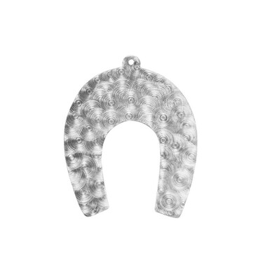 Серебряная подкова в дом ручной работы с алмазными гранями, чернение