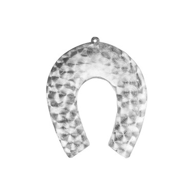 Серебряная большая подкова в дом ручной работы с алмазными гранями, чернение