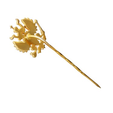 Серебряная заколка в галстук Герб России - Двуглавый орел, позолота