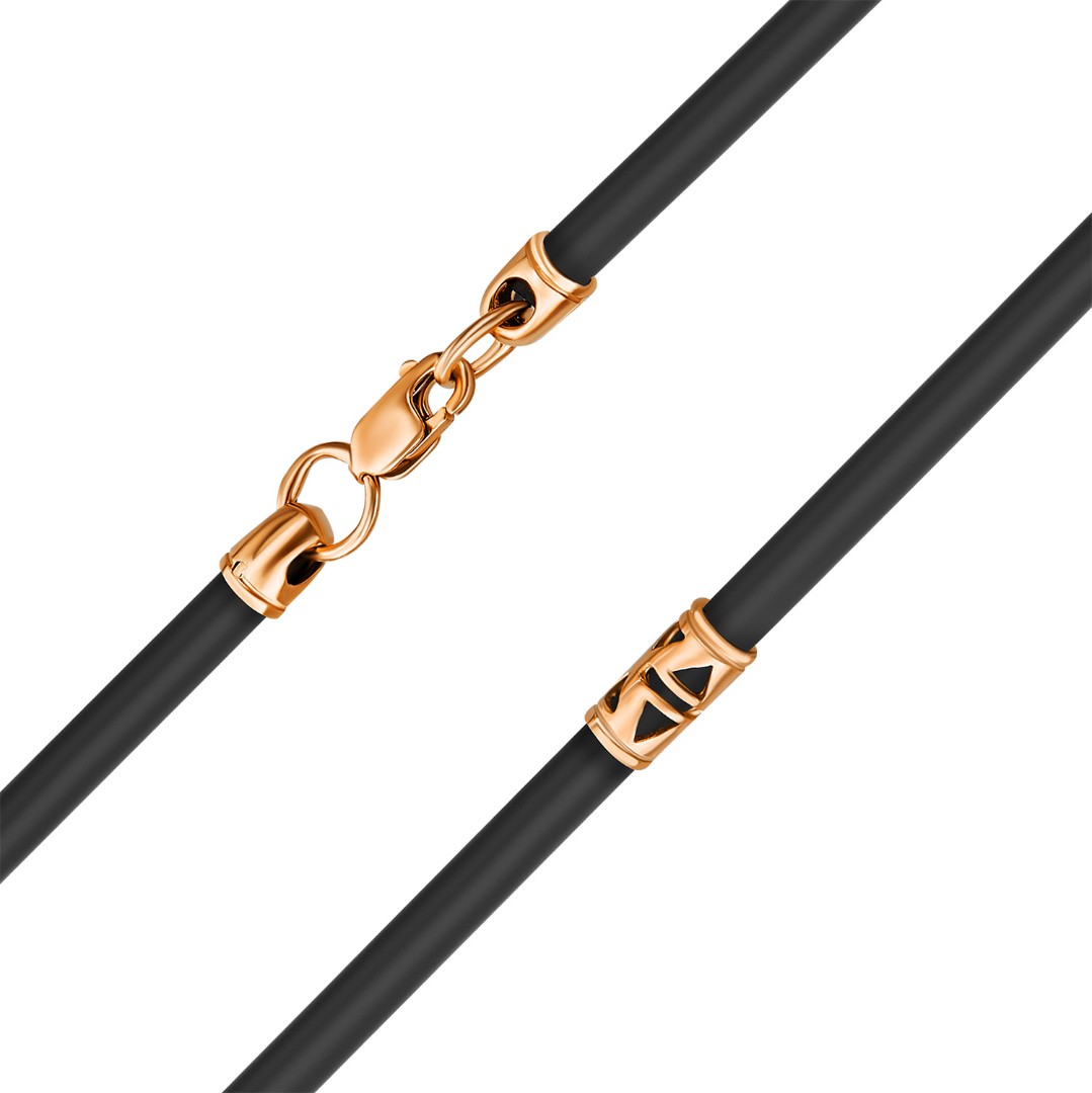 Ювелирный шнурок Гайтан черный, Каучук 3,3 мм с серебряными вставками Шнурок,Гайтана,Серебро,Каучук,с вставкой Без вставок,с замком Карабинный,РОССИЯ