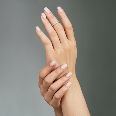 Серебряное кольцо Фаланговое / Дорожка с белыми камнями фианитами