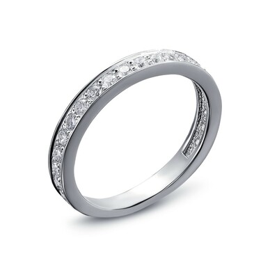 Серебряное кольцо Фаланговое / Дорожка с белыми камнями фианитами