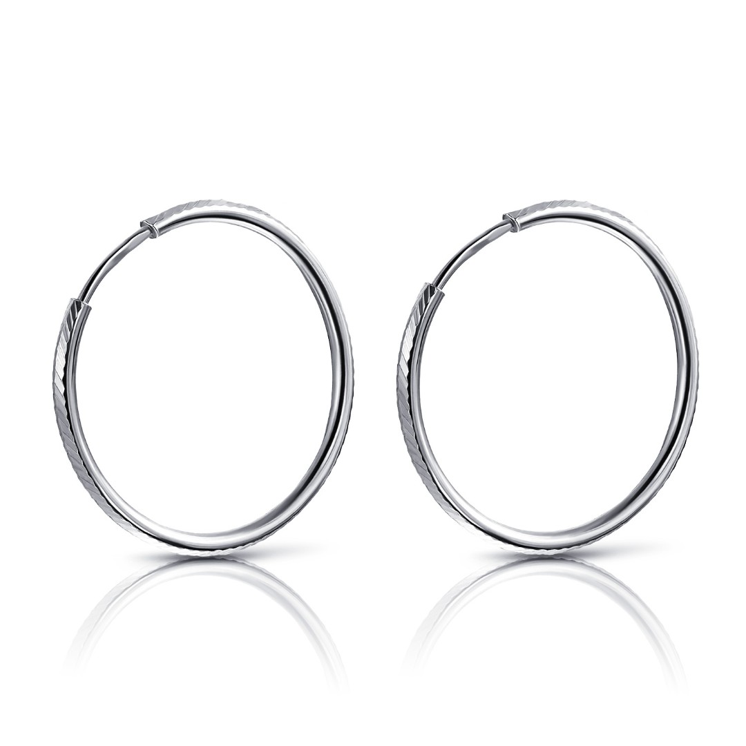 Серьги,Серебро,с вставкой Без вставок,с замком Кольцо,Конго,РОССИЯ