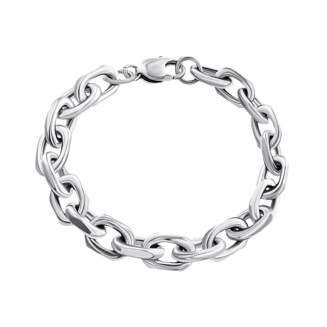 Браслет на руку,Серебро,с вставкой Без вставок,с замком Карабинный,ИНДИЯ